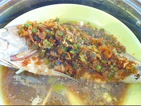 ハタ（石斑魚）の中華蒸し